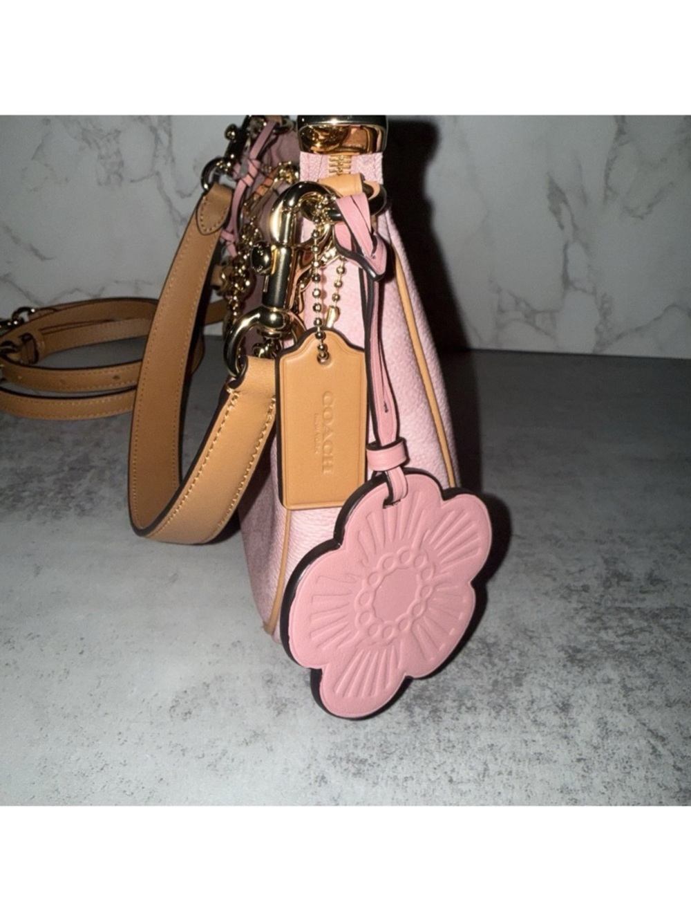 Coach Teri Shoulder Bag In Signature CanvasPowder Pink - Picture 6 of 7